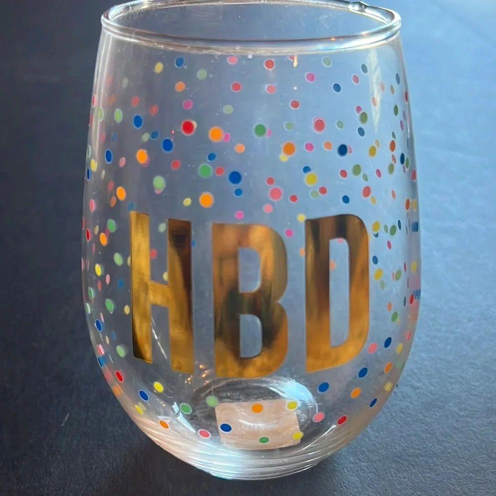 Slant “HBD” multicolor polka cocktail napkin/gold lettering-4 packs=80 total-NWT